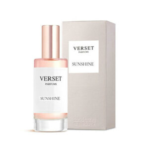 Η Verset Parfums δημιούργησε μια συλλογή αρωμάτων σχεδιασμένα σύμφωνα με τις τελευταίες εξελίξεις της αρωματοποιίας, έτσι ώστε να καλύψει τις τρέχουσες ανάγκες της αγοράς. Η Verset Parfums έχει ενσωματώσει αποστάγματα τελευταίας γενιάς με απώτερο στόχο τη δημιουργία αρωμάτων που εξασφαλίζουν μια αξεπέραστη οσφρητική εμπειρία. Το Sunshine είναι ένα λουλουδένιο άρωμα για μια ευτυχισμένη και θετική γυναίκα. Βασική ουσία αυτού του αρώματος είναι Γεράνι. Ο συνδυασμός με άνθη γκρέιπφρουτ και πατσουλί έχει σαν αποτέλεσμα ένα ιδιαίτερα θηλυκό μείγμα. Το Sunshine είναι ένα εκλεπτυσμένο άρωμα για τη σημερινή σύγχρονη γυναίκα. Θα σας ενθουσιάσει αν σας αρέσει το Idole της Lancome.