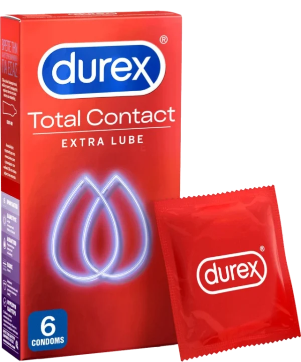 Τα προφυλακτικά Durex Total Contact με έξτρα λιπαντικό είναι λεπτά με επιπλέον λίπανση για καλύτερη αίσθηση. Εάν δεν σας τρελαίνει η ιδέα των παχύτερων προφυλακτικών, δοκιμάστε τα και θα βιώσετε κάτι πολύ διαφορετικό.