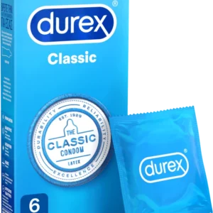 Τα προφυλακτικά Durex Classic προσφέρουν την ίδια ανθεκτικότητα, αξιοπιστία και υπεροχή από τότε που ξεκινήσαμε το 1929. Παραμένοντας απλά, τα κλασικά προφυλακτικά της Durex σας προσφέρουν την προστασία που περιμένετε από την Durex, σε κατάλληλο σχήμα και προ-λιπασμένα με λιπαντικό σιλικόνης για πιο απαλή αίσθηση και πιο ευχάριστη εμπειρία
