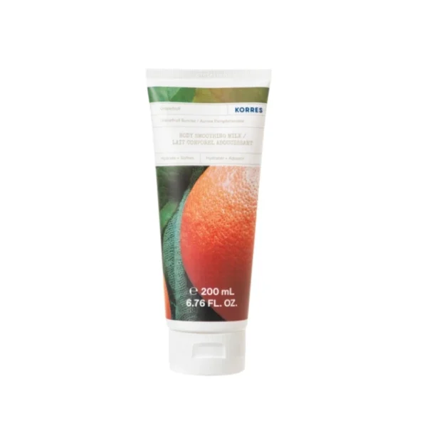 Korres Grapefruit Sunrise Body Smoothing Milk Ενυδατικό Γαλάκτωμα Σώματος με Grapefruit 200ml Αναζωογονητικός αρωματικός συνδυασμός φρεσκοκομμένου grapefruit, με γλυκές νότες νέρολι και δροσιστικό περγαμόνο. Ενυδατικό γαλάκτωμα πλούσιο σε Αμυγδαλέλαιο, Αλόη, και προβιταμίνη Β5, που τονώνουν την επιδερμίδα και ενισχύουν την ελαστικότητά της. ΜΟΝΟ ΓΙΑ ΕΞΩΤΕΡΙΚΉ ΧΡΗΣΗ