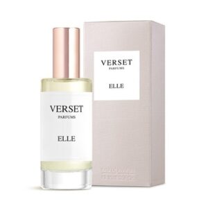 Η Verset Parfums έχει ενσωματώσει αποστάγματα τελευταίας γενιάς με απώτερο στόχο τη δημιουργία αρωμάτων που εξασφαλίζουν μια αξεπέραστη οσφρητική εμπειρία. Το Elle είναι ένα θηλυκό και συνάμα φωτεινό άρωμα για μια γυναίκα κομψή και εκλεπτυσμένη. Διαθέτει έναν μοντέρνο συνδυασμό από νότες που δημιουργούν ένα άρωμα πολυτελές, γενναίο και κομψό.