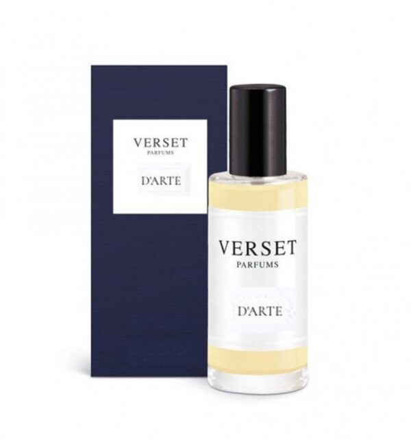 Η Verset Parfums δημιούργησε μια συλλογή αρωμάτων σχεδιασμένα σύμφωνα με τις τελευταίες εξελίξεις της αρωματοποιίας, έτσι ώστε να καλύψει τις τρέχουσες ανάγκες της αγοράς. Η Verset Parfums έχει ενσωματώσει αποστάγματα τελευταίας γενιάς με απώτερο στόχο τη δημιουργία αρωμάτων που εξασφαλίζουν μια αξεπέραστη οσφρητική εμπειρία. To D'Arte είναι ένα φρέσκο βρυώδες άρωμα για όσους αγαπούν την απλότητα και τα φρουτένια αρώματα των εσπεριδοειδών. Ο μοναδικός συνδυασμός από μανταρίνι, γιασεμί και βανίλια δίνουν μια φρέσκια και παιχνιδιάρικη διάθεση σε αυτό το άρωμα. Θα σας ενθουσιάσει αν σας αρέσει το Aqua Di Parma της Parma.