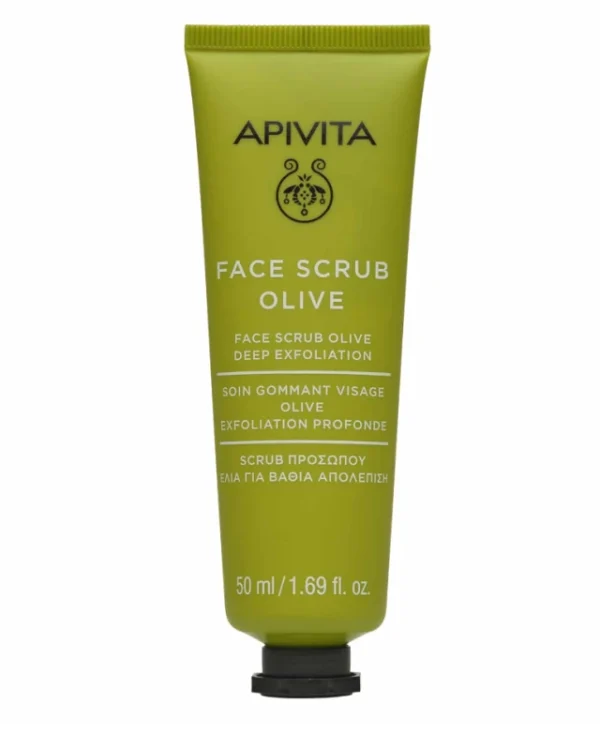 APIVITA Face Mask with Olive (Deep Exfoliating) 50ml ΚΥΡΙΑ ΧΑΡΑΚΤΗΡΙΣΤΙΚΑ & ΟΦΕΛΗ APIVITA • Καθαρίζει απαλά αλλά και σε βάθος την επιδερμίδα, χωρίς να την αφυδατώνει και να την ερεθίζει • Προσφέρει αντιοξειδωτική προστασία, προφυλάσσοντας την επιδερμίδα από τις περιβαλλοντικές επιθέσεις και την πρόωρη γήρανση ΚΑΤΑΛΛΗΛΗ για όλους τους τύπους επιδερμίδας ΙΔΑΝΙΚH για κανονικές, ξηρές και ευαίσθητες επιδερμίδες Αποκλειστική καινοτομία: Η APIVITA αντικαθιστά το νερό στη σειρά face masks & scrubs με έγχυμα από πράσινο τσάι ενισχύοντας ακόμη περισσότερο την αντιοξειδωτική της δράση. Δεν περιέχονται χημικά συστατικά που έχουν κατηγορηθεί για αρνητικές επιδράσεις στην υγεία ή το περιβάλλον. Χωρίς: Parabens, Silicones, Mineral oil, Ethanolamines, Phthalates, PCM, NM ΧΡΗΣΗ Απλώνετε ένα πλούσιο στρώμα σε καθαρή επιδερμίδα, αποφεύγοντας την περιοχή των ματιών, και αφήστε τη να δράσει για 10 λεπτά. Στη συνέχεια, αφαιρέστε τη μάσκα με νωπό βαμβάκι και ξεπλύνετε με άφθονο νερό. Χρησιμοποιήστε τη 1-2 φορές την εβδομάδα. Μόνο για εξωτερική χρήση.