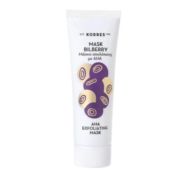 BILBERRY/ ΜΑΣΚΑ ΑΠΟΛΕΠΙΣΗΣ ΜΕ ΑΗΑ 100% των γυναικών διαπίστωσε πιο λαμπερή επιδερμίδα[1] Δραστική μάσκα με 10% α-υδροξυοξέα (AHA) για εντατική απολέπιση και λάμψη. Τα οξέα φρούτων από bilberry, απομακρύνουν τα νεκρά κύτταρα της εξωτερικής στοιβάδας του δέρματος αναδεικνύοντας τη λάμψη του. Το γλυκολικό οξύ - το μικρότερο σε μέγεθος α-υδροξυοξύ (AHA) - εισχωρεί στα βαθύτερα στρώματα της εξωτερικής στοιβάδας της επιδερμίδας, ενισχύοντας τη διαδικασία απομάκρυνσης των νεκρών κυττάρων και αποκαλύπτοντας τη «νέα» επιδερμίδα που κρύβουν. Η απολεπιστική δράση της μάσκας ολοκληρώνεται με το γαλακτικό οξύ το οποίο διαθέτει και καταπραϋντικές ιδιότητες. Το υαλουρονικό οξύ υψηλού μοριακού βάρους σε συνδυασμό με την ενεργή αλόη, την προβιταμίνη Β5, τη βιταμίνη Ε και το αμυγδαλέλαιο αναλαμβάνουν να ενισχύσουν τα επίπεδα ενυδάτωσης και την ελαστικότητα του δέρματος.
