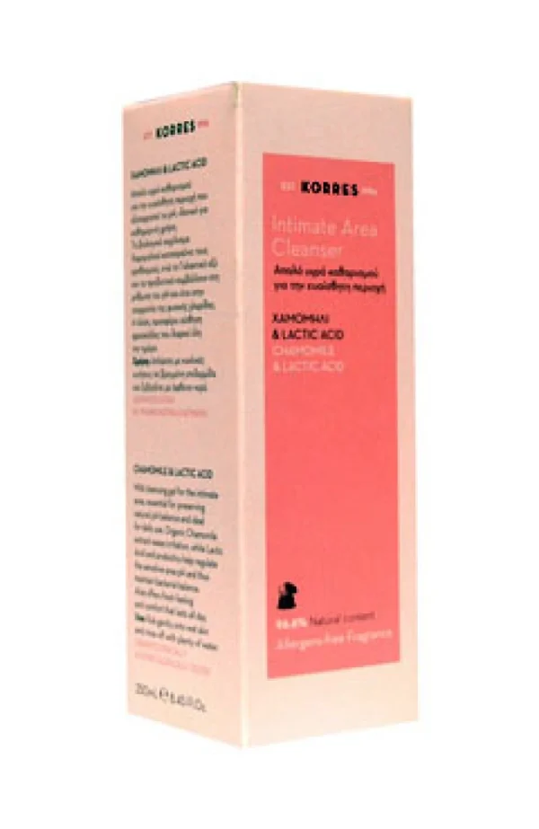 XAMOMHLI & LACTIC ACID Απαλό υγρό καθαρισμού για την ευαίσθητη περιοχή που εξισορροπεί το pH, ιδανικό για καθημερινή χρήση. Το βιολογικό εκχύλισμα Χαμομηλιού καταπραΰνει τους ερεθισμούς, ενώ το Γαλακτικό οξύ και τα προβιοτικά συμβάλλουν στη ρύθμιση του pH κι έτσι στην ισορροπία της φυσικής χλωρίδας. Η αλόη, προσφέρει αίσθηση φρεσκάδας που διαρκεί όλη την ημέρα.