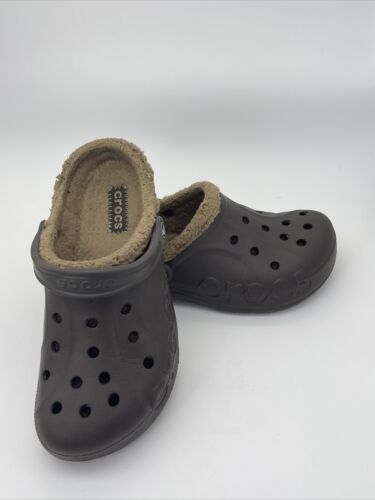 Crocs Baya Lined Comfort Clog Παπούτσια Faux Fur Size Ανδρικά 7 Γυναικεία 9 Καφέ