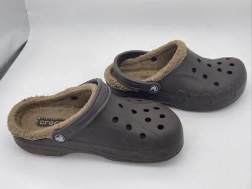 Crocs Baya Lined Comfort Clog Παπούτσια Faux Fur Size Ανδρικά 7 Γυναικεία 9 Καφέ