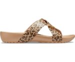 Crocs Crocs Serena Printed Cross-Ban 927_2_ZOOM Σανδαλια Crocs Γυναικεια Λεοπαρ / Χρυσο Χρωμα, Crocs Serena Printed